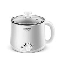 奥林格(AOLINGE) ALG-Q19保温电煮锅学生锅宿舍家用小煮面1-2人迷你小功率不粘涂层内胆电火锅1.6L灰白色