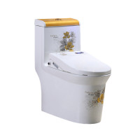 彩金坐便器静音抽水马桶家用自动清洗移动烘干遥控座便B款土豪金(微晶釉面)盖板 305mm 默认颜色