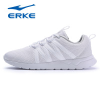 鸿星尔克(ERKE)2018新款男士舒适运动鞋橡胶耐磨减震时尚轻便慢跑鞋男鞋跑步鞋11118102028 正白 42码