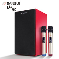 山水（SANSUI） 电视K歌音响套装家用家庭ktv音响 无线蓝牙麦克风k歌设备套装2.1声道k18 红色