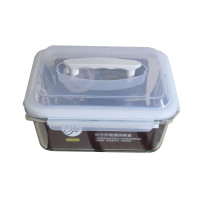 普业 5700ML手提玻璃食品泡菜密封保鲜盒 PY-1909 白色