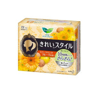 花王KAO乐而雅（laurier）丝薄透气干爽舒适贴身水果香型卫生护垫 日夜用140mm*72片