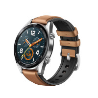HUAWEI WATCH GT FTN-B19 时尚版 钢色 马鞍棕皮胶表带