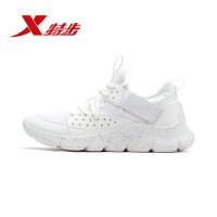 特步(Xtep)女2018新款正品女士低帮系带运动休闲秋季小白鞋舞蹈跑步鞋休闲鞋882418529570 白色 40