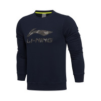 [自营]李宁(LI-NING)2016卫衣男冬季款休闲长袖圆领卫衣大LOGO运动卫衣套头衫AWDL539 墨水蓝AWDL539-4 S
