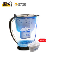 德国原装进口 爱泉仕 Aqua Select 家用净水壶 净水器 炫彩灰3.5L/升 一壶八芯