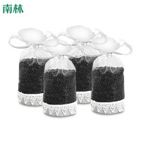 【紧凑型轿车专用 送个性停车牌】南林 汽车用竹炭包新车除味活性炭包除甲醛异味塑料味烟味净化空气纱袋4袋装