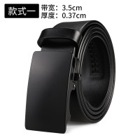 牛当家(CattleOWN)男士皮带真皮自动扣牛皮腰带男青年中年头层牛皮裤带7198 款式一7198雅致黑 125cm