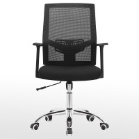 质凡电脑椅家用网布办公椅职员椅转椅可升降椅子简约现代其他 黑色