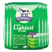 德运(Devondale)高钙脱脂成人奶粉1KG 6袋装