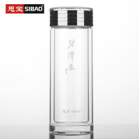 思宝碧潭春3号双层玻璃杯460ml 白色