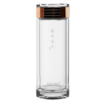 思宝德厚流光1号双层玻璃杯 280ml 金色
