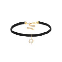 Little Joys 925银镀金黑丝绒小太阳choker