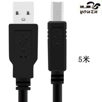优族(youzu) 高速USB2.0打印机数据线 5米纯铜线芯屏蔽方口 佳能惠普爱普生打印机连接线