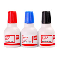 得力 9874快干清洁印泥油 十瓶装 40ml (蓝)(瓶)