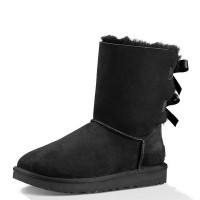 [直营]UGG(UGG) Bailey Bow ll 贝莉蝴蝶结2.0中筒女士保暖雪地靴女靴1016225 黑色1016225-BLK US7/38码
