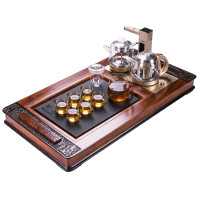 金杞（JINQI） 整套茶具全自动上水电热水壶耐热消毒烧水煮茶自动续水黑檀木刺猬紫檀乌金石茶盘J135款套装