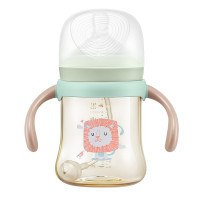 babycare婴儿奶瓶ppsu耐摔新生儿宽口径宝宝硅胶吸管奶瓶防胀气 淡藻绿300ml 1730