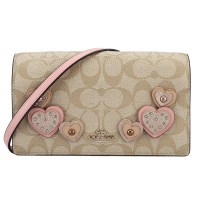COACH 蔻驰 欧美时尚女斜挎包包盖式手拿单肩斜挎其他两用包 卡其色