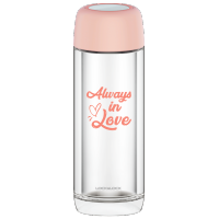 乐扣乐扣(lock&lock)马卡龙色系双层耐热玻璃杯LLG628 300ml 樱花粉色 300ml
