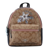 COACH 蔻驰 双肩包 女士双肩拉链背包 欧美时尚 卡其花色