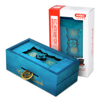米米智玩 四喜魔盒创意解锁玩具 木质机关储存盒 减压解锁解套 福如东海