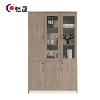钜晟办公家具板式三门文件柜书柜21F302L 柚木色