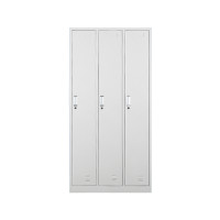 鸿业盛大(HONG YE SHENG DA)透气孔设计3门更衣柜(高1800mm*宽900mm*深420mm) 银色