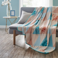 罗莱家纺床上用品夏季毯子单双人空调毯Q1394拾光趣语珊瑚绒毯 蓝色 1.8*2.0m