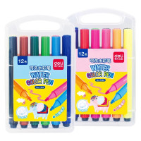 得力 7062 水彩笔 绚丽多彩可洗水彩笔大容量三棱形笔杆绘画笔涂鸦笔 12支装