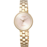 西铁城(CITIZEN)手表 光动能不锈钢玫瑰金色表带女表EW5503-59W