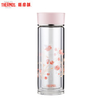 膳魔师,膳魔師(Thermos)玻璃杯朱一龙同款花系列耐热玻璃杯茶杯时尚随手杯高硼硅玻璃杯 家用/通用 双层玻璃杯300mlTCGE-300-D-PK(FL) 300ml