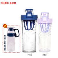 膳魔师(Thermos)Tritan塑料杯子随手杯蛋摇摇杯TP4086系列赠怡万家耐热玻璃大容量冷水壶 家用/旅行/通用 深蓝色 710ml+500ml