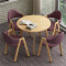 紫色布4椅+80原木桌