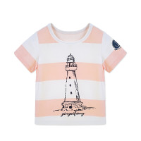 婴姿坊童装男童夏装短袖T恤 粉红色 80cm