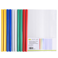 正彩(ZNCI)1425加厚A4透明抽杆夹/文件夹/拉杆夹/报告夹 办公用品文具10个装 多色