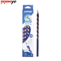 众叶(SOONye)YE-6022 HB三角形铅笔 12支/盒 洞洞笔铅笔 儿童矫正握姿纠正笔 学生办公用品 蓝色笔杆