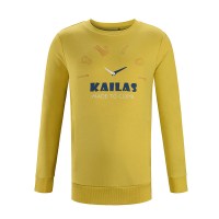 kailas凯乐石新款童装时尚休闲舒适保暖防风儿童潮流圆领卫衣 向日葵黄 130cm