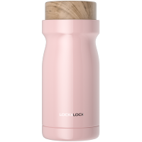 乐扣乐扣(Lock&Lock) 许愿瓶 牛奶保温杯 木纹盖杯子水杯便携装 300ml LHC4221 粉色 300ml