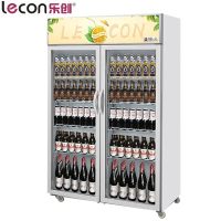 乐创(lecon) 饮料柜展示柜冷藏柜立式冰柜商用冰箱饮品啤酒蔬菜水果保鲜冷柜鲜花柜陈列柜 双门直冷上机组普通门魅力橙