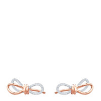 SWAROVSKI 施华洛世奇 女士蝴蝶结耳环轻奢饰品 5447089 白金色