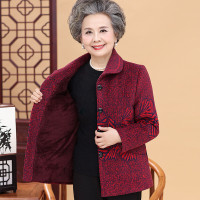 迪鲁奥（DILUAO)中老年人女装秋装外套老人妈妈60-70岁80奶奶上衣服加厚太太秋冬_200 XXXL115-130斤 红色加绒款