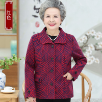 迪鲁奥（DILUAO)轻奢品质老年人外套女胖妈妈加肥加大码60-70岁奶奶装喜秋装单上衣春秋_775_369 4XL建议125-145斤左右详情咨询客服 红色上衣