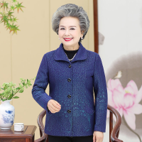 迪鲁奥（DILUAO)同款【品质保障】中老年人女装奶奶秋装长袖外套60-70岁妈妈装老太太衣服春秋上衣_999 2XL建议95-110斤 蓝色外套