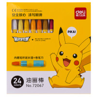 得力72067-24色皮卡丘油画棒 (混)(24色)-新