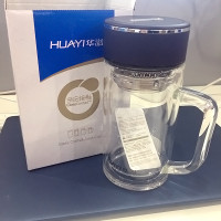 华溢(HUAYI) HY-1984 双层玻璃直筒泡茶杯 400个起订免费定制LOGO 透明