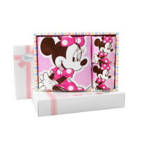 迪士尼(DISNEY) 米妮米奇毛巾浴巾礼盒 米妮(1条浴巾2条童巾) 图片色