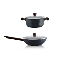 阿摩厨房(Sapone damone)锅具蓝宝石晶钻聚能旋风锅具两件套SD-JZ-CT3024