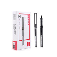 得力S657 直液式走珠笔宝珠笔中性笔签字笔水笔0.5mm 12支盒 两盒装 黑色