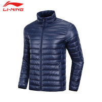 李宁羽绒服男 短款轻薄款鸭绒羽绒服 冬季新款男子修身版保暖外套 深鸢尾蓝 S